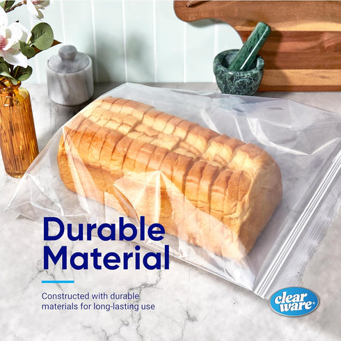 2 Gallon Storage Bags, Double Zipper Seal - 60 Count, Resealable Thick Plastic Food Storage Bags - Microwave-Safe, Zero BPA - Resealable Containers for Lunch, Snacks, Meals - 2 Boxes by CLEARWARE