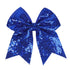 Jumbo Glitter Cheer Bow Clip, 7 Inch Large Sequin Hair Bow with Tails for Girls Teen Softball Cheerleader Outfit