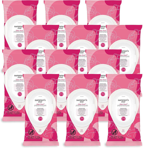 Summer's Eve Sheer Floral Feminine Wipes, Gentle pH-Balanced Formula Helps Control Vaginal