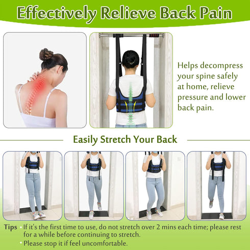 Mybow Back Stretcher Decompression Belt, Lumbar Traction Inversion Table Alternative, Back Pain Relief Device (L 42~50")