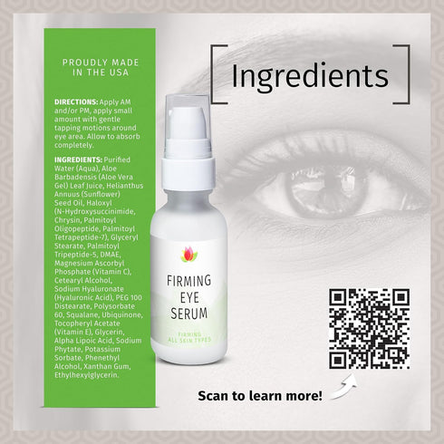 REVIVA LABS Firming Eye Serum, 1.0 fl. oz, with Alpha Lipoic Acid, Vitamin C Ester & DMAE