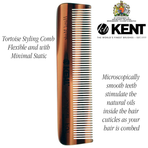 Kent A FOT Handmade All Fine Tooth Saw Cut Beard Comb, Pocket & Travel Comb