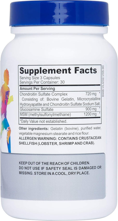 Runner Joint Support Supplement - Glucosamine Chondroitin MSM for Healthy Knees, 90 Capsules