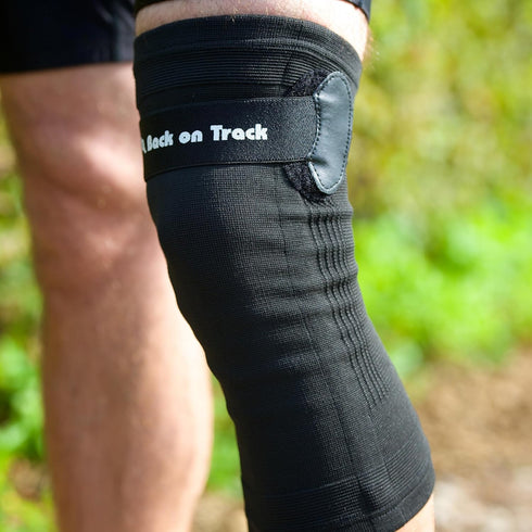 Back on Track Knee Brace with Strap, Adjustable Compression Support Brace for Adult Men & Women, Black, XXXL