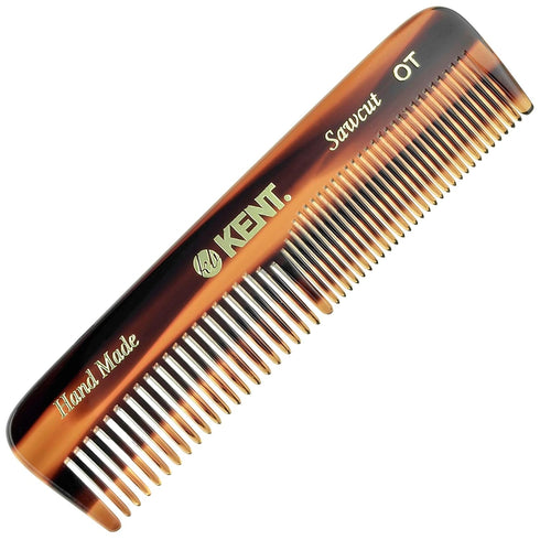 Kent A OT Double Tooth Hair Pocket Comb, Small Fine/Wide Tooth for Hair, Beard, and Mustache Grooming