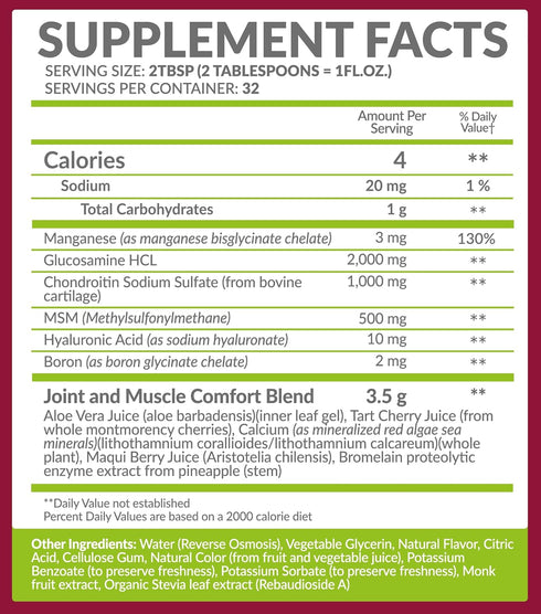 Bio Naturals Liquid Glucosamine Chondroitin MSM Supplement, Maximum Strength Joint Support, 32 fl oz