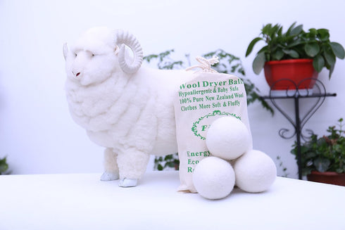 Organic XL Wool Dryer Balls, 6-Pack, Reusable Natural Fabric Softener, Reduces Wrinkles