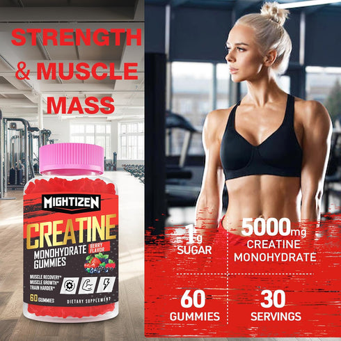 5000mg Creatine for Women: Creatine Monohydrate Gummies Complex, Pre-Workout Gummies + Taurine & Vitamin B12