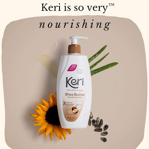 Keri Nourishing Shea Butter Body Lotion, 15 Ounce for Hydration