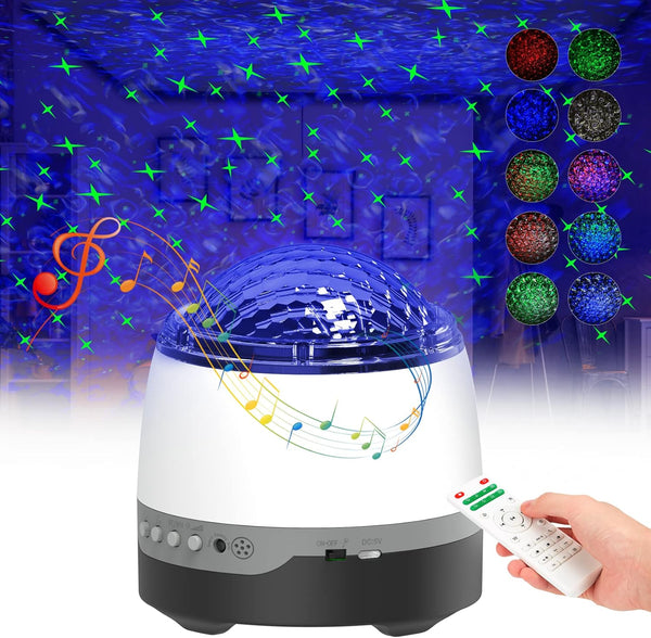 Hubbmx Star Projector, LED Night Light White Noise Sound Machine, 8 Soother Sounds,