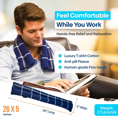 SunnyBay Microwave Heating Pad, Microwavable Moist Heated Neck and Shoulder Wrap, 26x5 Inches for Pain Relief