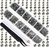 LPBeads 3456 Pieces Transparent Black Flat Back Round Crystal Rhinestones - 6 Sizes for Crafts, DIY with Tweezers