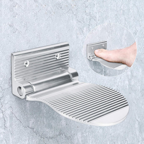 Wall Mount Foot Rest Space Aluminum Non Slip Pedal for Entryway, Hallway, and Bathroom, Foldable Design Easy