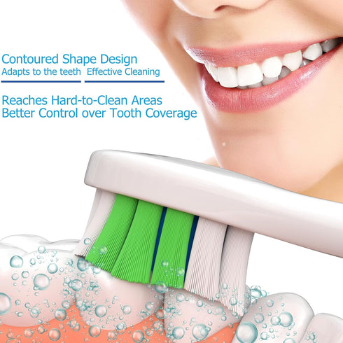 Replacement Toothbrush Heads for Philips Sonicare, 12 Pack for Snap-on Electric Tooth Brushes (12 White, 1 Count)