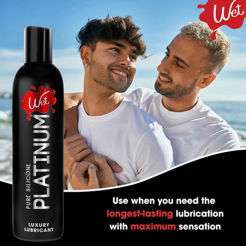 Wet Platinum Silicone-Based Personal Lubricant, Ultra Smooth, Waterproof Formula, 4.2 fl oz