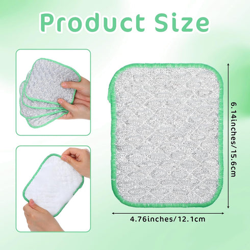 YBEATY 5 Pcs Wire Dishwashing Cloth Multipurpose Double-Sided Stainless Steel Wire with Multi-Layer Cotton Thread Metal