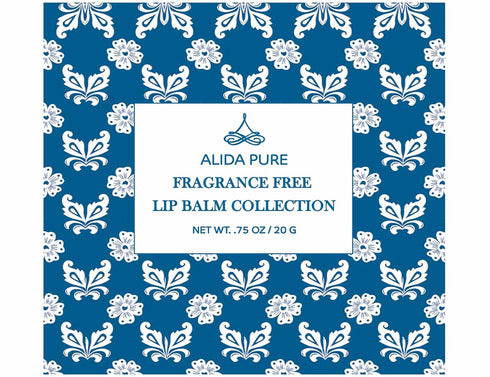 Vegan Fragrance Free Lip Balm Set, Unscented, 5 Tube Set, Organic Jojoba and Avocado Oil, Natural Moisturizer