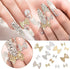 Maitys 24 Pieces Nail Bows Charms, Rhinestones 3D Charms Alloy Pearl Bow Knot Accessory for Women DIY Valentine Salon