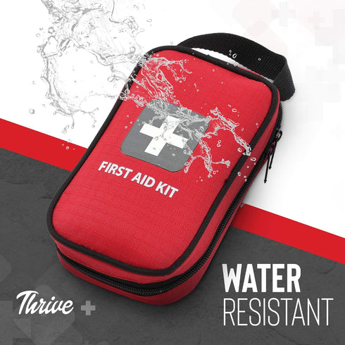 Pack 100-Piece Set Thrive Compact First Aid Kit - Waterproof Rip-Stop Nylon Travel First Aid Kit - Camping & Hiking