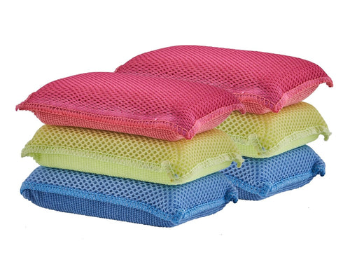 Microfiber Sponges for Dishes, Non-Scratch Heavy Duty Kitchen Cleaning Sponges, Pack of 6