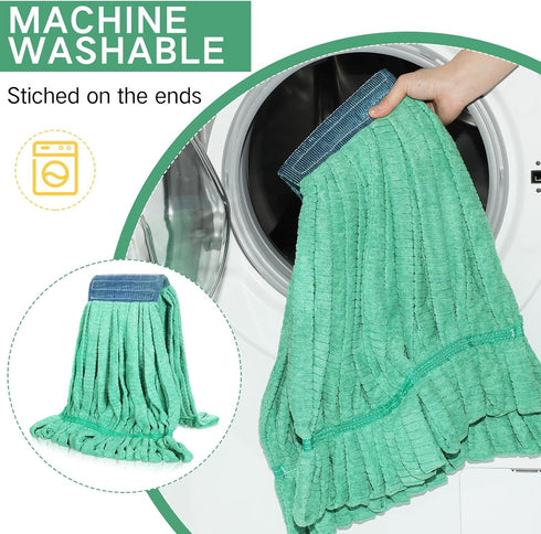 2 Pcs Commercial Mop Head Replacement, 18 Oz Tube Microfiber Mop Heads for Floor Cleaning
