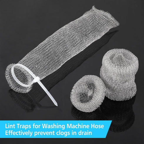 200 Pack Washing Machine Lint Traps, Stainless Steel Lint Catcher for Washer Hose Drain