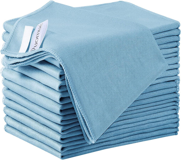 12 Pack Microfiber Glass Cleaning Cloth, 12 Inch X 16 Inch, Lint Free for Quickly Cleaning Windows, Mirrors, Glasses
