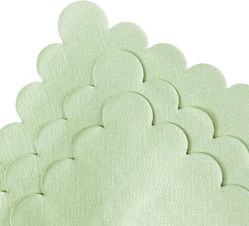 POUYRBA 100 2-Ply 5 5 Inches, Pcs Cocktail Napkins, Scalloped Paper Napkins x Disposable Beverage Dessert Napkins