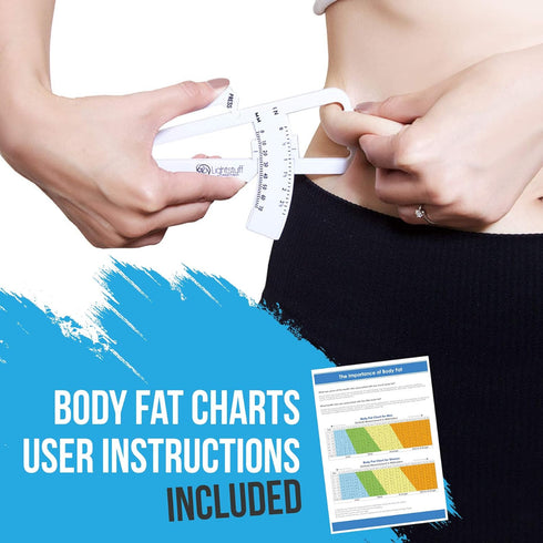 Lightstuff Body Health Tool Kit - Skinfold Caliper, Tape Measure, BMI Calculator, Body Fat Charts Included