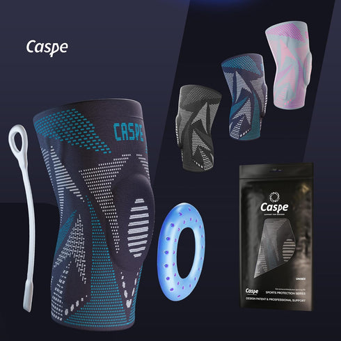 2 Pack Compression Knee Sleeve for Men & Women - Knee Support with Patella Gel Pad & Side Stabilizer, X-Large Blue