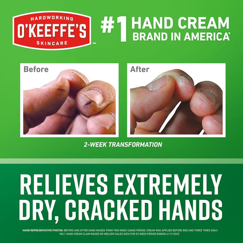 O'Keeffe's Working Hands Hand Cream, 3.4 oz Jar for Extreme Dryness - Repairing Skincare