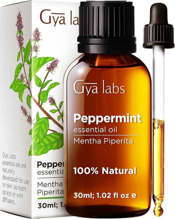 Gya Labs Peppermint Oil for Diffuser & Aromatherapy - 100% Natural, 1.02 Fl Oz