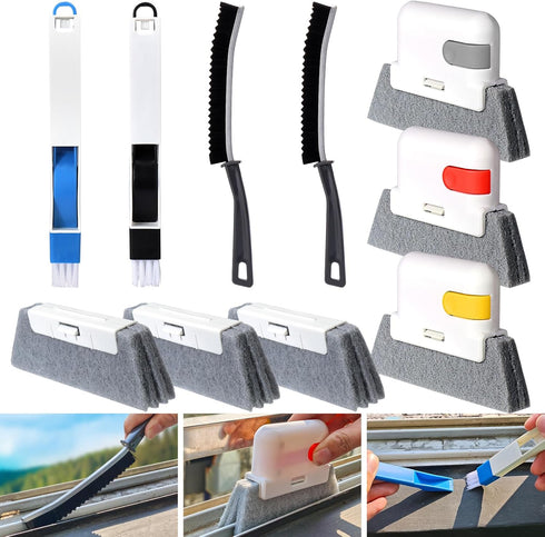 XANGNIER Window Sill Cleaner Tool,10 Pcs Magic Door Window Track Cleaning Tools