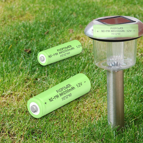 Ni-MH AA Rechargeable Batteries - AA 1.2V 1200mAh for Solar Lights, Recharge up to 1000 Times (12 Count)