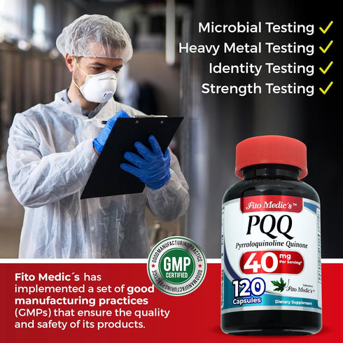 FITO MEDIC'S Lab pqq 120 Capsules, 40 mg, Ultra High Absorption Pyrroloquinoline Quinone Supplement