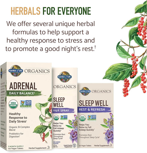 Garden of Life Organics Sleep Well - 30 Tablets - Rest & Refresh with Lemon Balm, Green Tea Extract, L-Theanine,