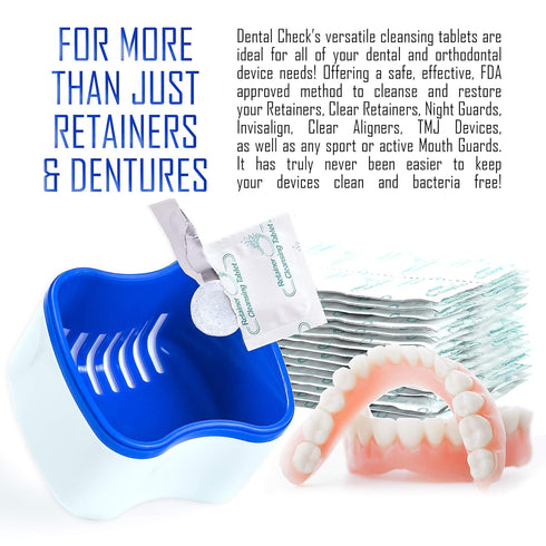 Retainer and Denture Cleaner Tablets, 90 Tablets, 3 Month Supply for Night Guards, Dental Appliance