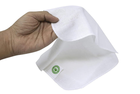 Organic Cotton Facial Cleansing Cloths - Set of 10 Reusable & Washable Muslin Makeup Remover Face Cloth