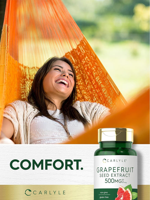 Carlyle Grapefruit Seed Extract | 120 Capsules | 500 mg Maximum Strength | Gluten Free, Non-GMO