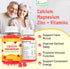 Calcium Magnesium Zinc Gummies with Vitamin D3 & B12, Sugar-Free, Vegan Raspberry Flavor - Supports Bone, Muscle, Mood
