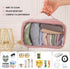 Large Clear Travel Pouch, TSA Approved Reusable Organizer with Zipper, Makeup Case, Pink