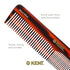 Kent 16T Tortoise Fine Tooth and Wide Tooth Comb for Daily Grooming, Saw Cut Hand Polished, Made in England