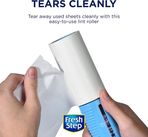 Fresh Step Roll N' Refresh Lint Roller with Air/Fabric Freshener Spray, 75 Sheets, Pet Hair Tool