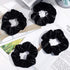 Whaline 12 Pieces Velvet Hair Scrunchies, Soft Elastics Hair Ties (Black)