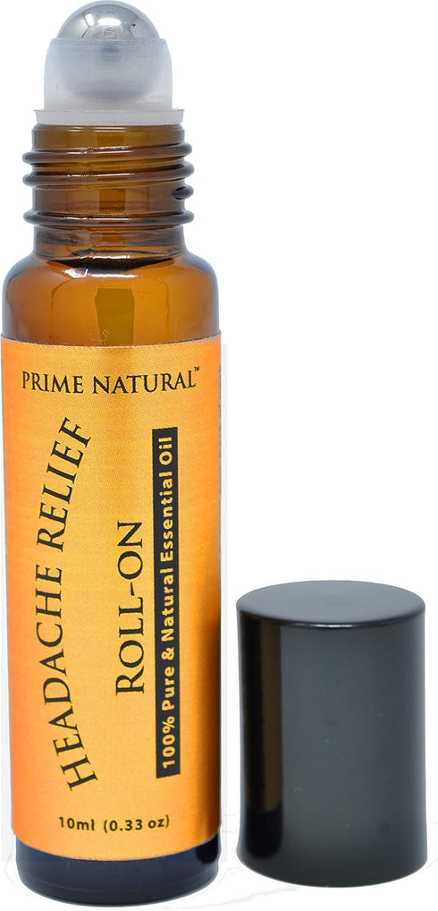 Headache Relief Essential Oil Roll On 10ml, Pre-Diluted Roller for Migraine, Tension, Calming, Soothing, Sprain & Sleep