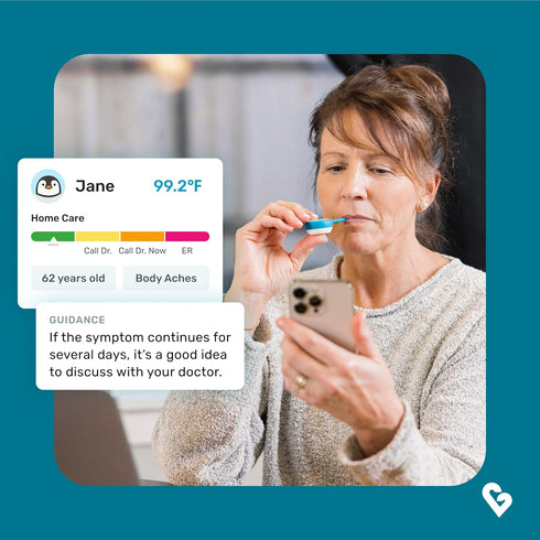 Kinsa QuickCare Smart Digital Thermometer, Medical Termometro FDA Cleared