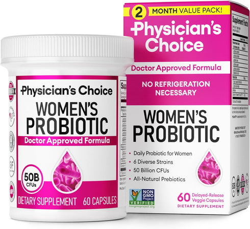 Physician's Choice Probiotics - PH Balance, Digestive, UT, & Feminine Health, 50 Billion CFU, 60 CT with Organic