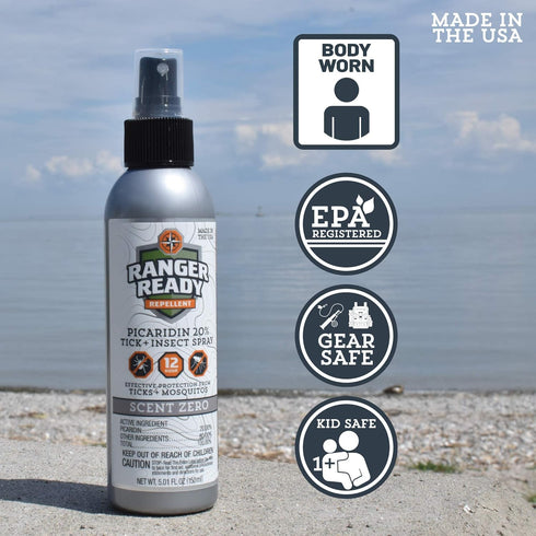 Ranger Ready Picaridin Insect Repellent Spray - Travel Size Mosquito and Tick Spray (3.4 oz)