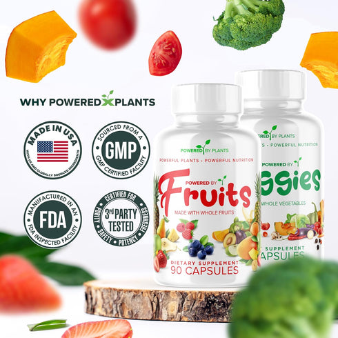 Fruits & Veggies Capsules, Natural Superfood with Vitamins & Minerals, Fruit & Vegetable Supplements for Adults (2 Pack)
