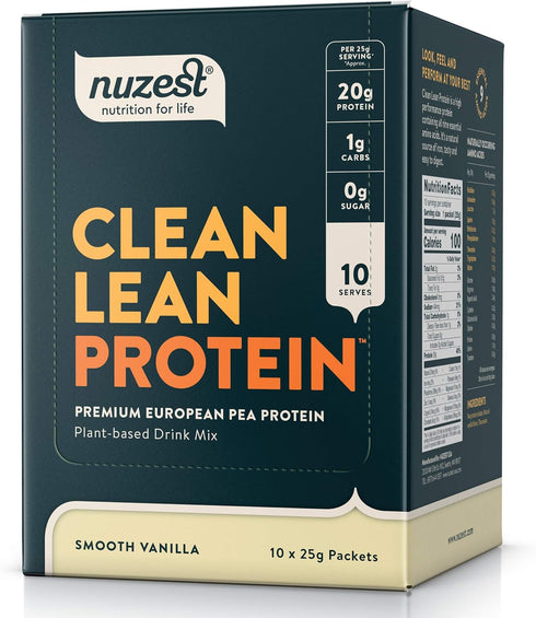 Nuzest Pea Protein Powder, Clean Lean Protein, Premium Vegan, Dairy Free, Gluten Free, Smooth Vanilla, 0.9 oz (Pack of